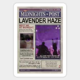 Stay, In That Lavender Haze Newspaper Sticker